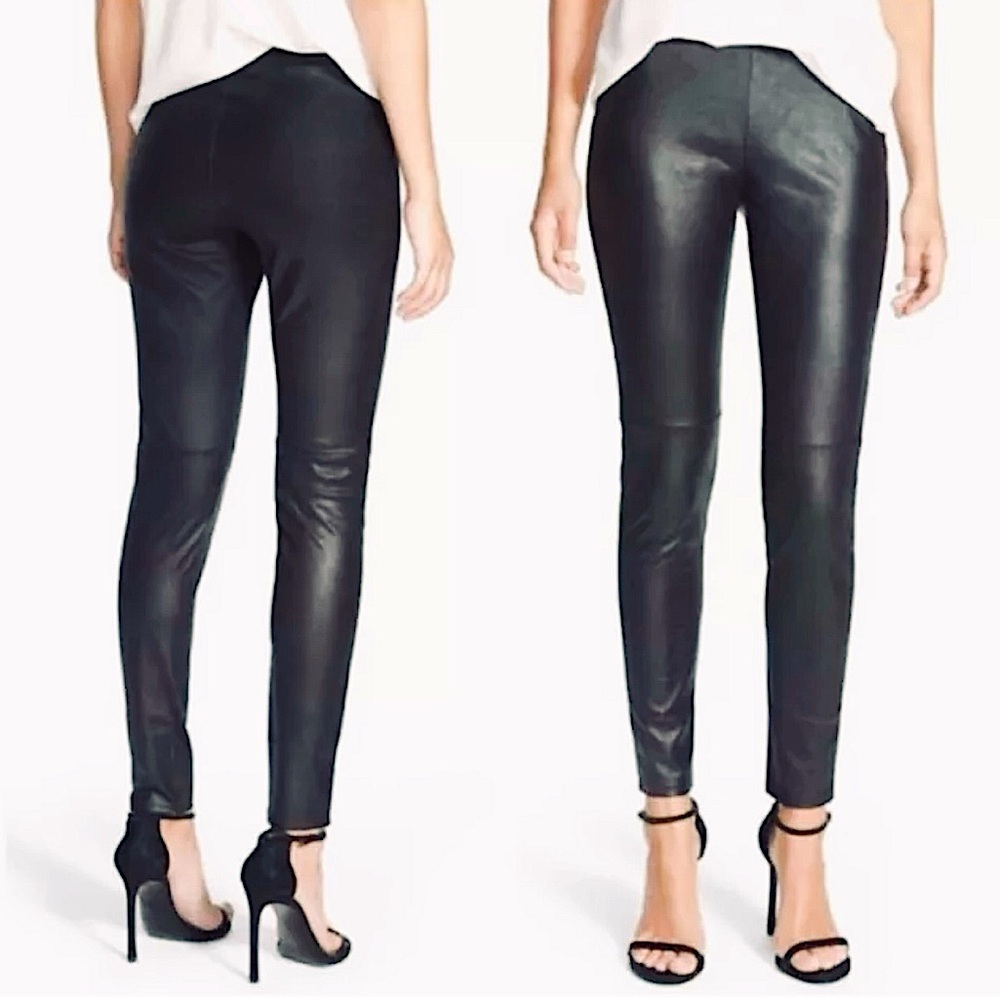 Trouvé Women’s Skinny Black Faux Leather Pull On Leggings/Pants Size M